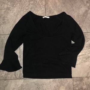 Zara Black Low Neck Top